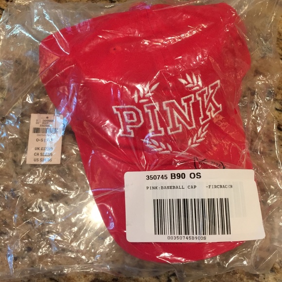 VS PINK Firecracker Red Adjustable Hat - Picture 2 of 2